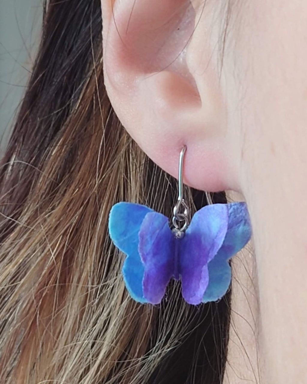 Boucles d'oreilles papillon en papier