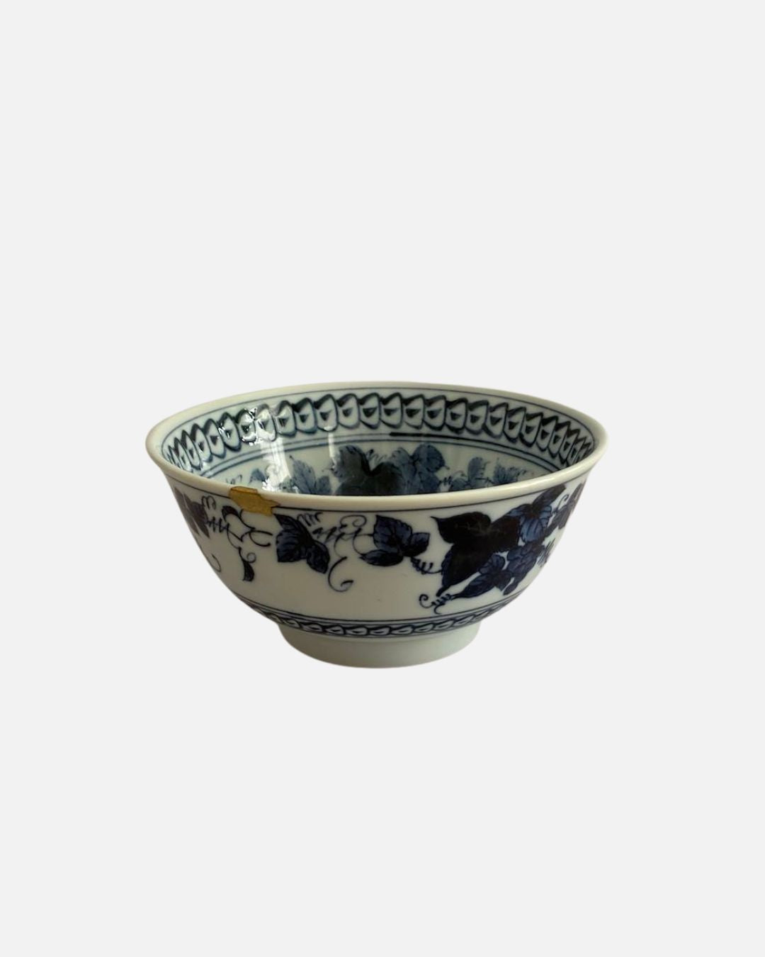 Bol motif feuille de vigne Mino-yaki