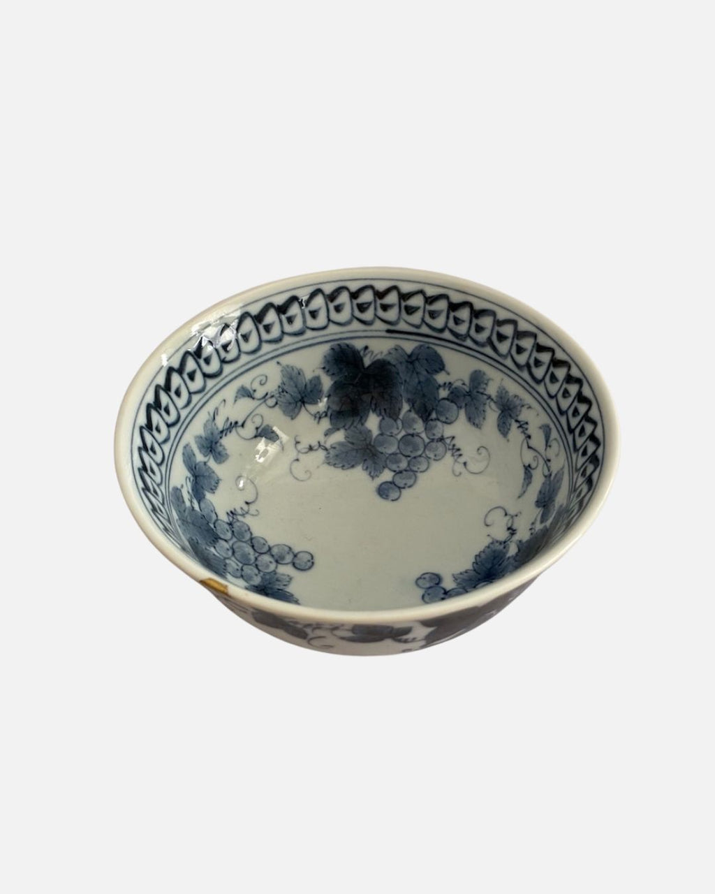 Bol motif feuille de vigne Mino-yaki