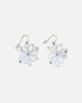 Boucles d'oreilles blanches en soie et perles
