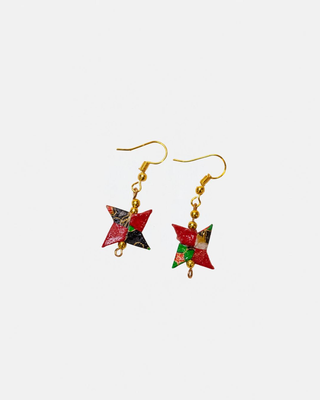 Boucles d'oreilles shuriken en origami