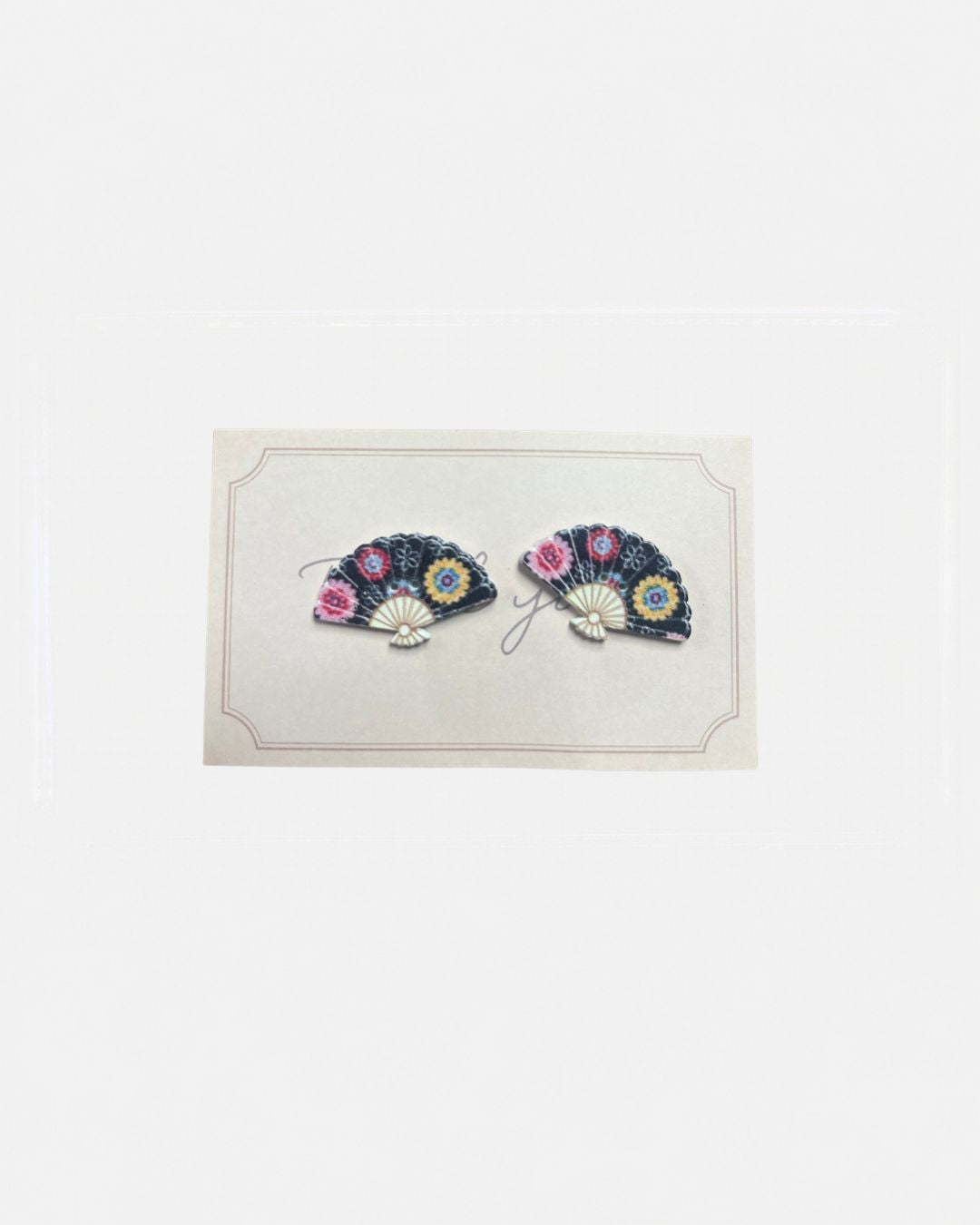 Puces d'oreilles éventail japonais en bois