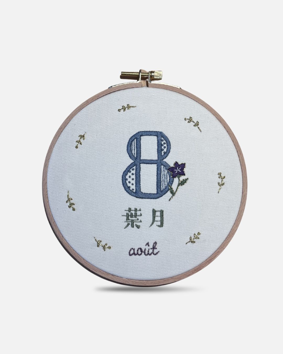 Tambour de broderie décoratif : Mois en japonais
