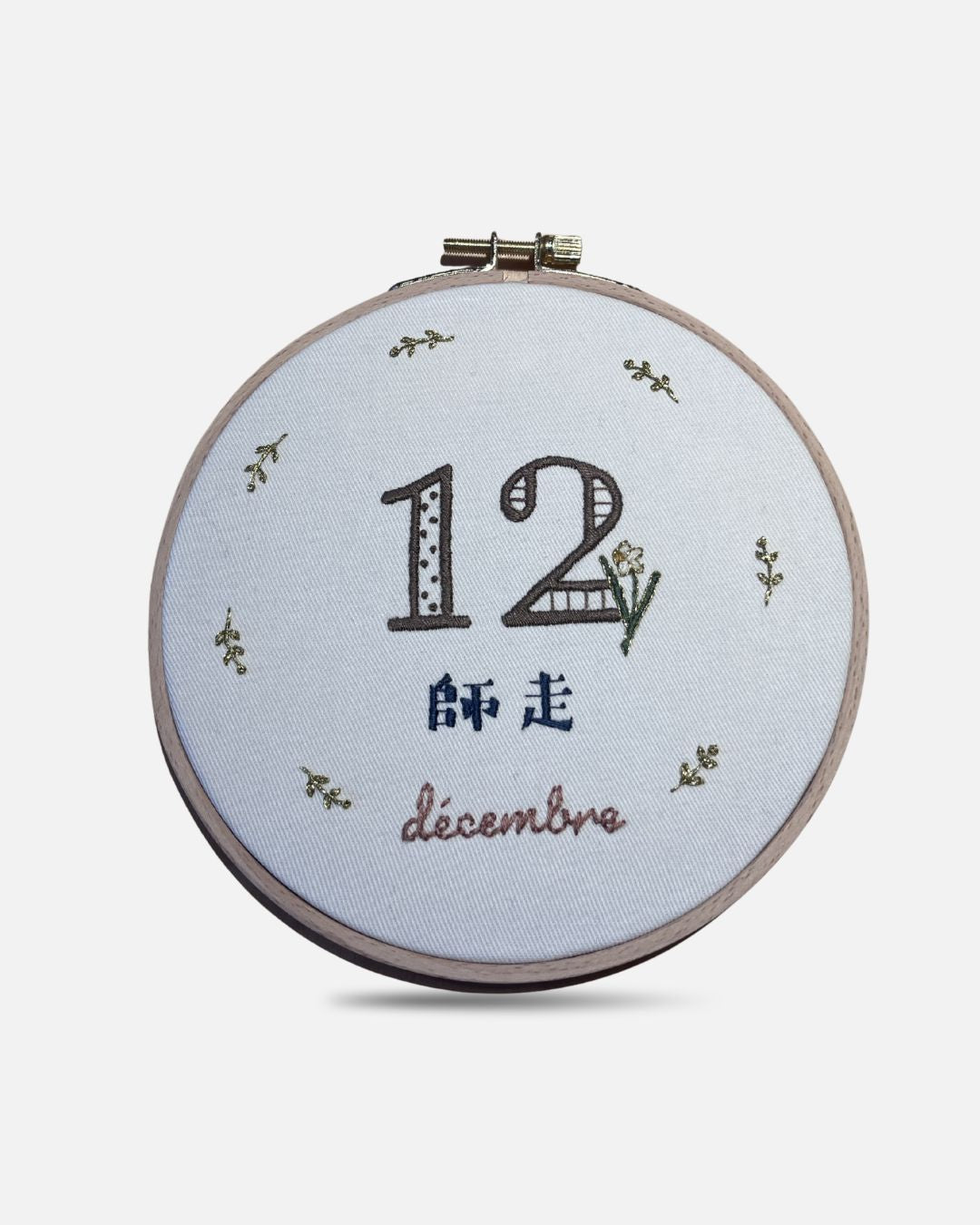 Tambour de broderie décoratif : Mois en japonais