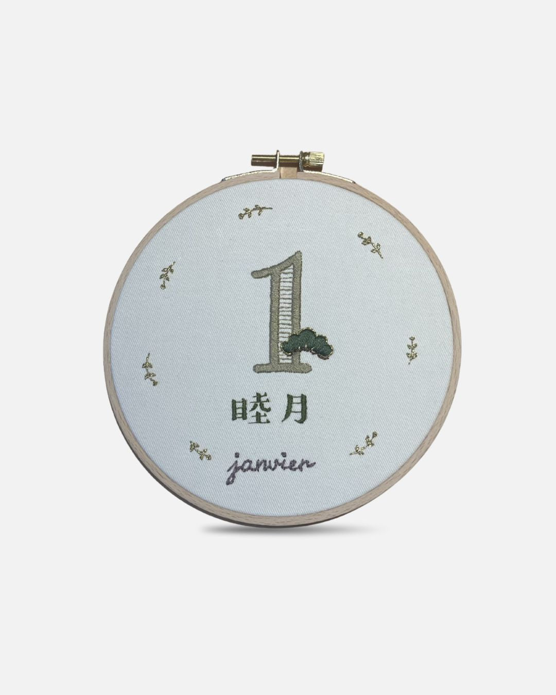 Tambour de broderie décoratif : Mois en japonais