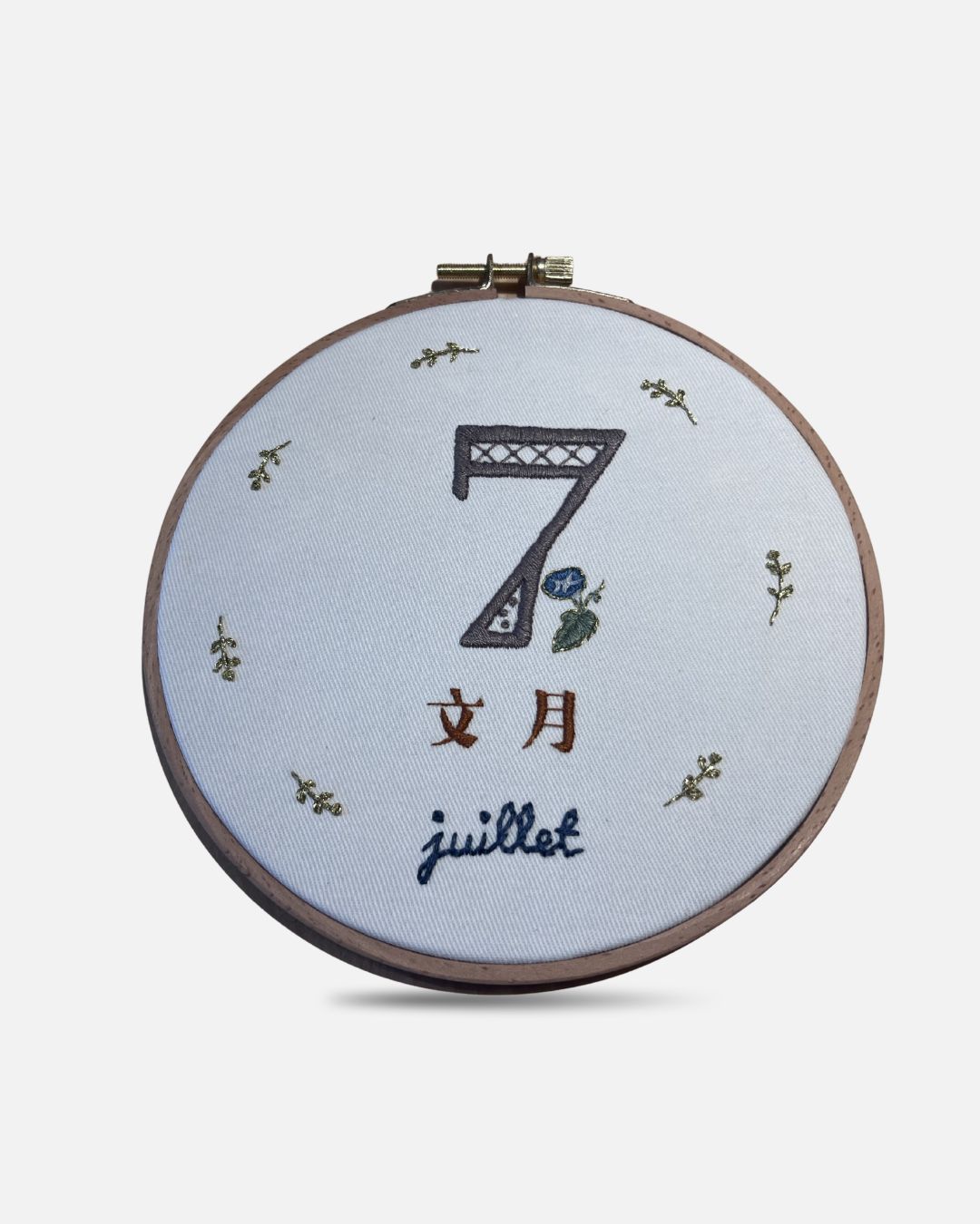 Tambour de broderie décoratif : Mois en japonais
