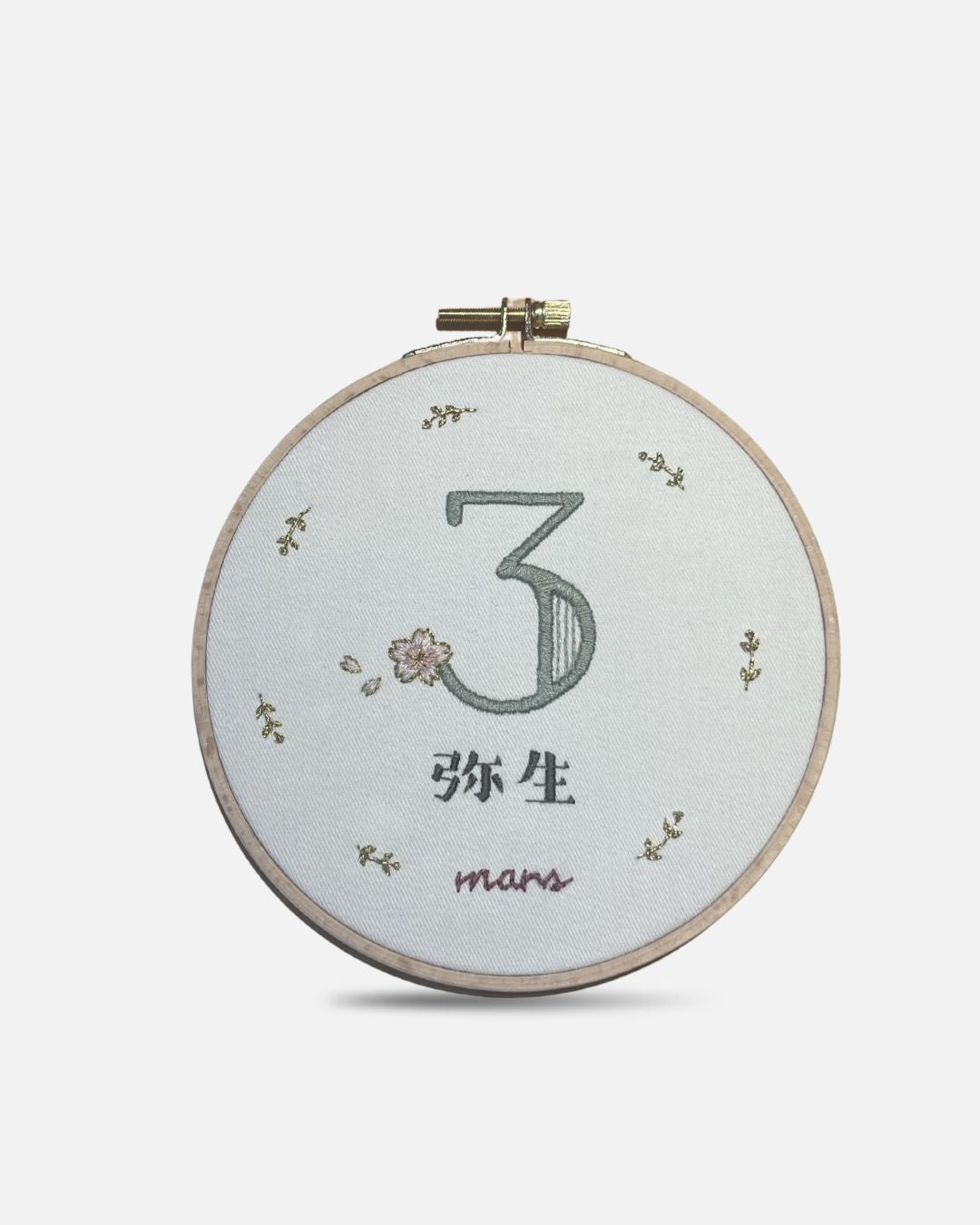 Tambour de broderie décoratif : Mois en japonais